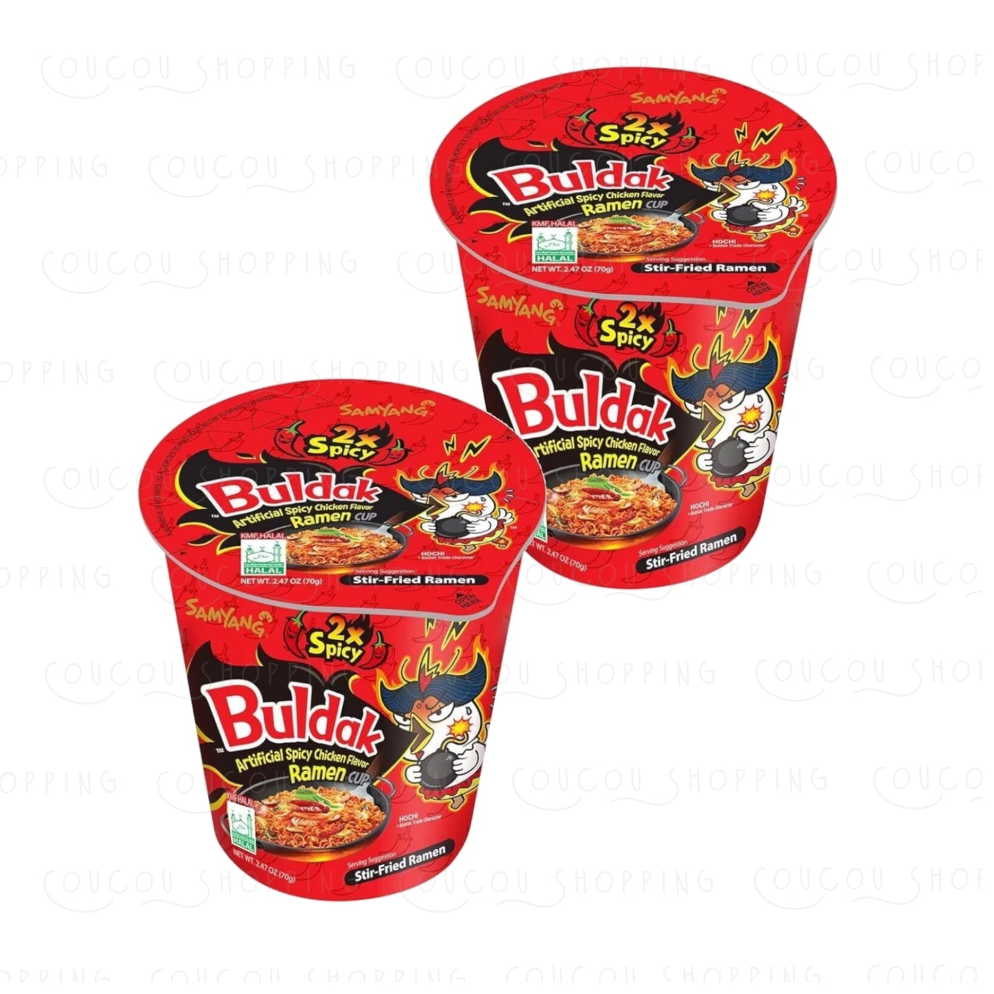SAMYANG Ramen Cups Original / Carbonara / 2x Spicy - 2 x 80 gr. cups