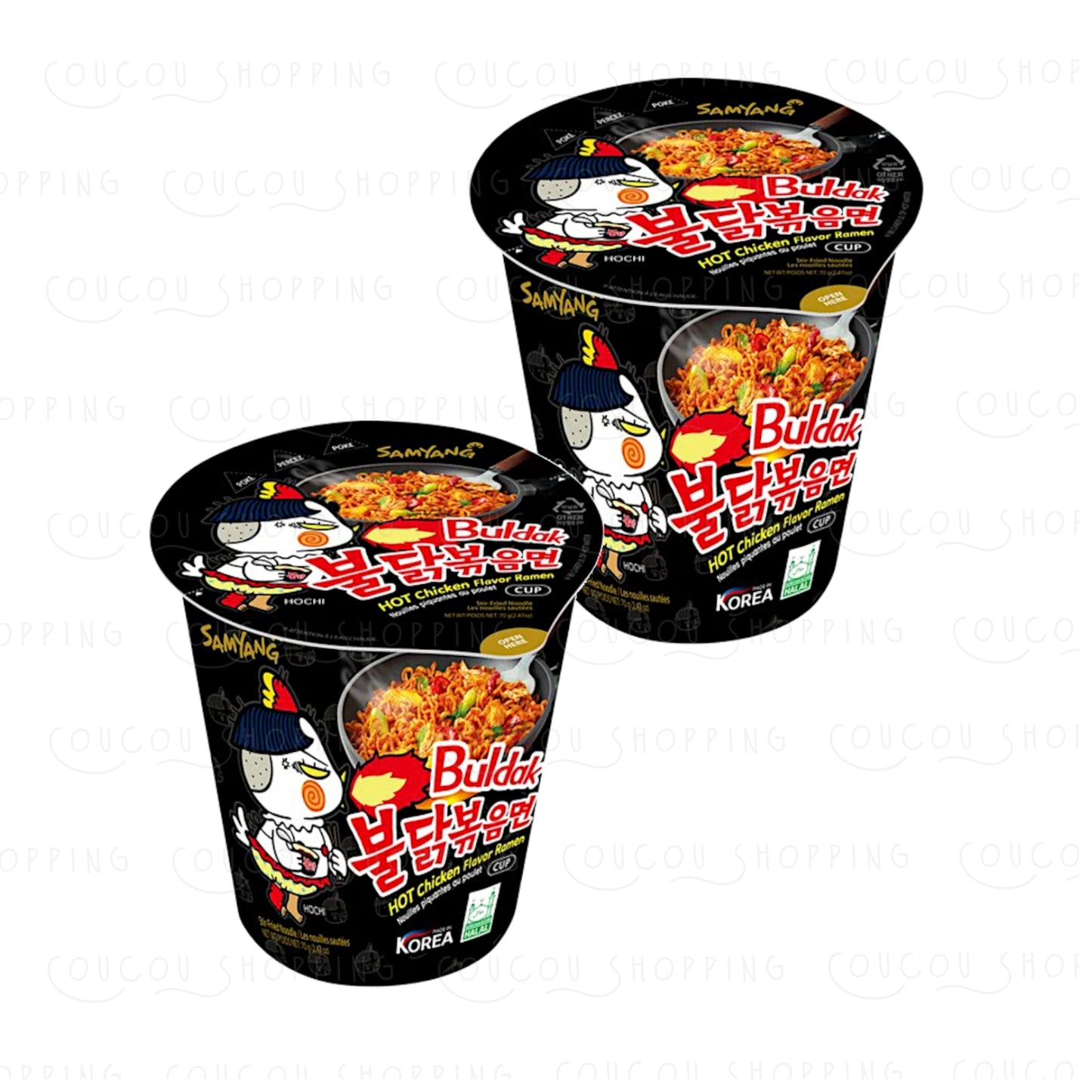SAMYANG Ramen Cups Original / Carbonara / 2x Spicy - 2 x 80 gr. cups