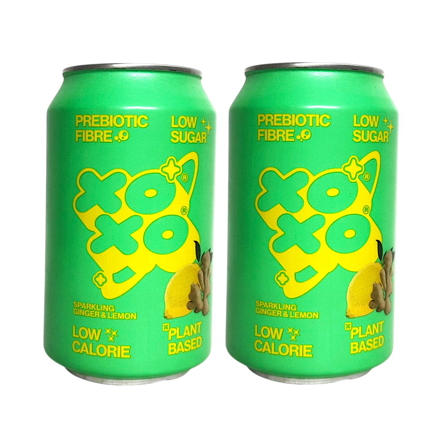 XOXO Tropical Fruit / Watermelon / Lemonade / Ginger Lemon Sparkling Prebiotic Soda - 2 x 330 ml can
