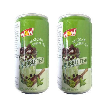 WOW Matcha Green Bubble Tea - 2 x 235 ml. pack