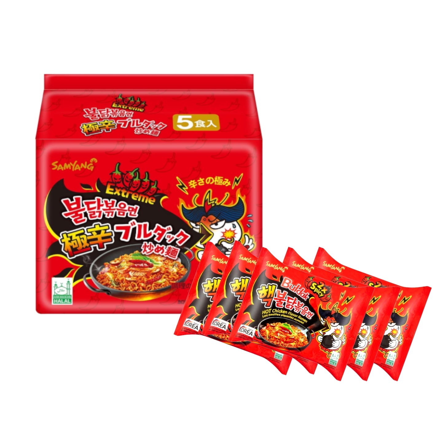 Samyang 2x SPICY Instant Noodles Ramen 1/2/3/4/5/10/20 packs