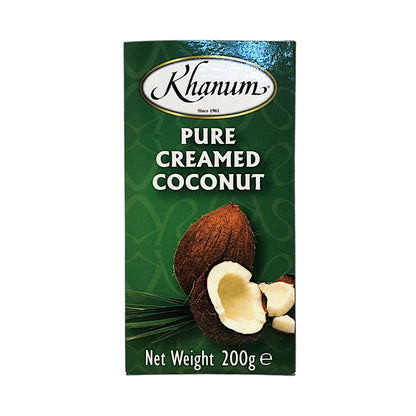 KHANUM Pure Creamed Coconut - 200 gr pack