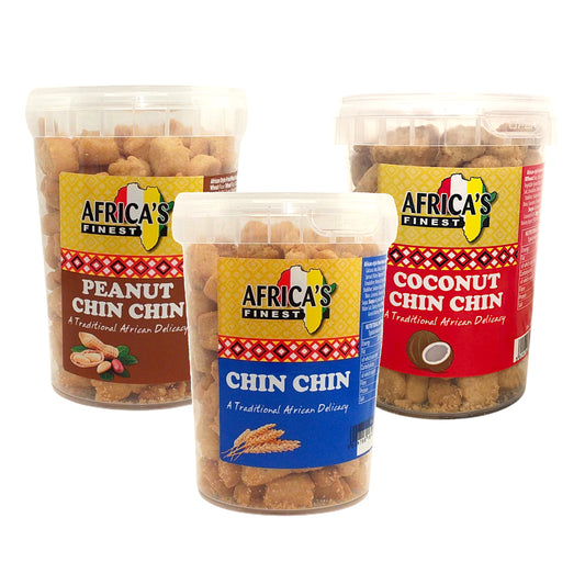 AFRICA FINEST Chin Chin Original / Peanut / Coconut - 2 x 250 gr. pack