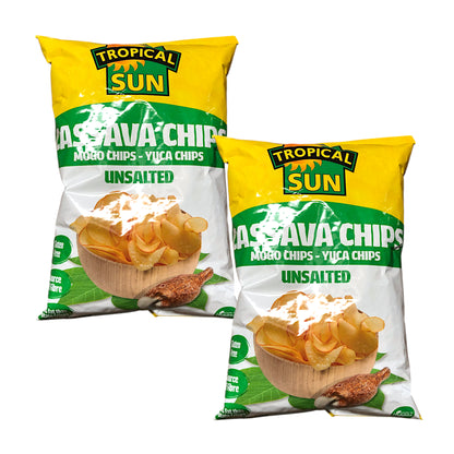 TROPICAL SUN Cassava Chips Unsalted / Salted / Barbecue / Chilli - 2 x 80 gr. pack