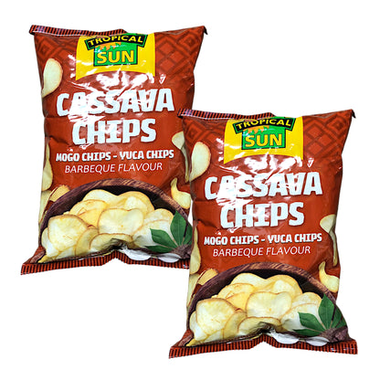 TROPICAL SUN Cassava Chips Unsalted / Salted / Barbecue / Chilli - 2 x 80 gr. pack