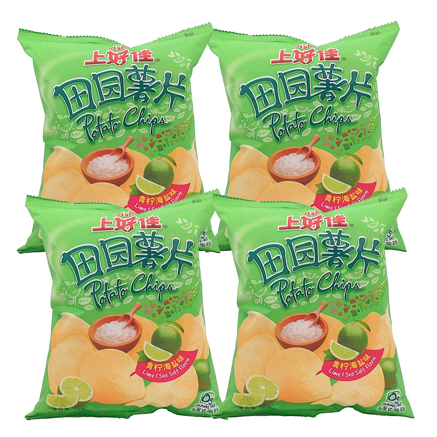 OISHI Lime Crisps - 2x 50 gr. pack.