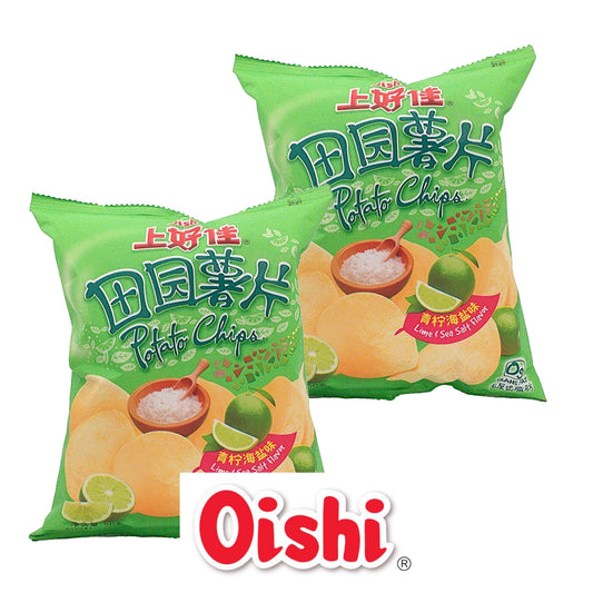 OISHI Lime Crisps - 2x 50 gr. pack.