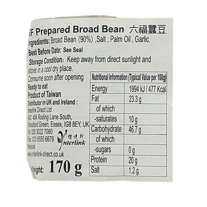 SIX FORTUNE Prepared Broad Bean - 2 x 170 gr. pack