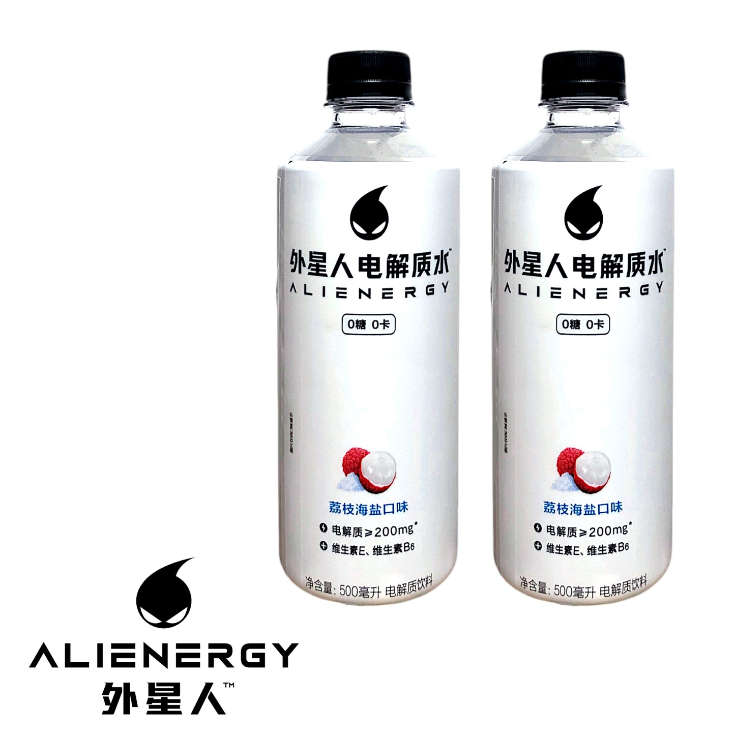 ALIENERGY Energy Drink White Peach / Lychee / Grapefruit / Lime - 2 x 500 ml. bottle