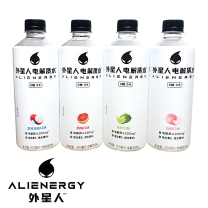 ALIENERGY Energy Drink White Peach / Lychee / Grapefruit / Lime - 2 x 500 ml. bottle