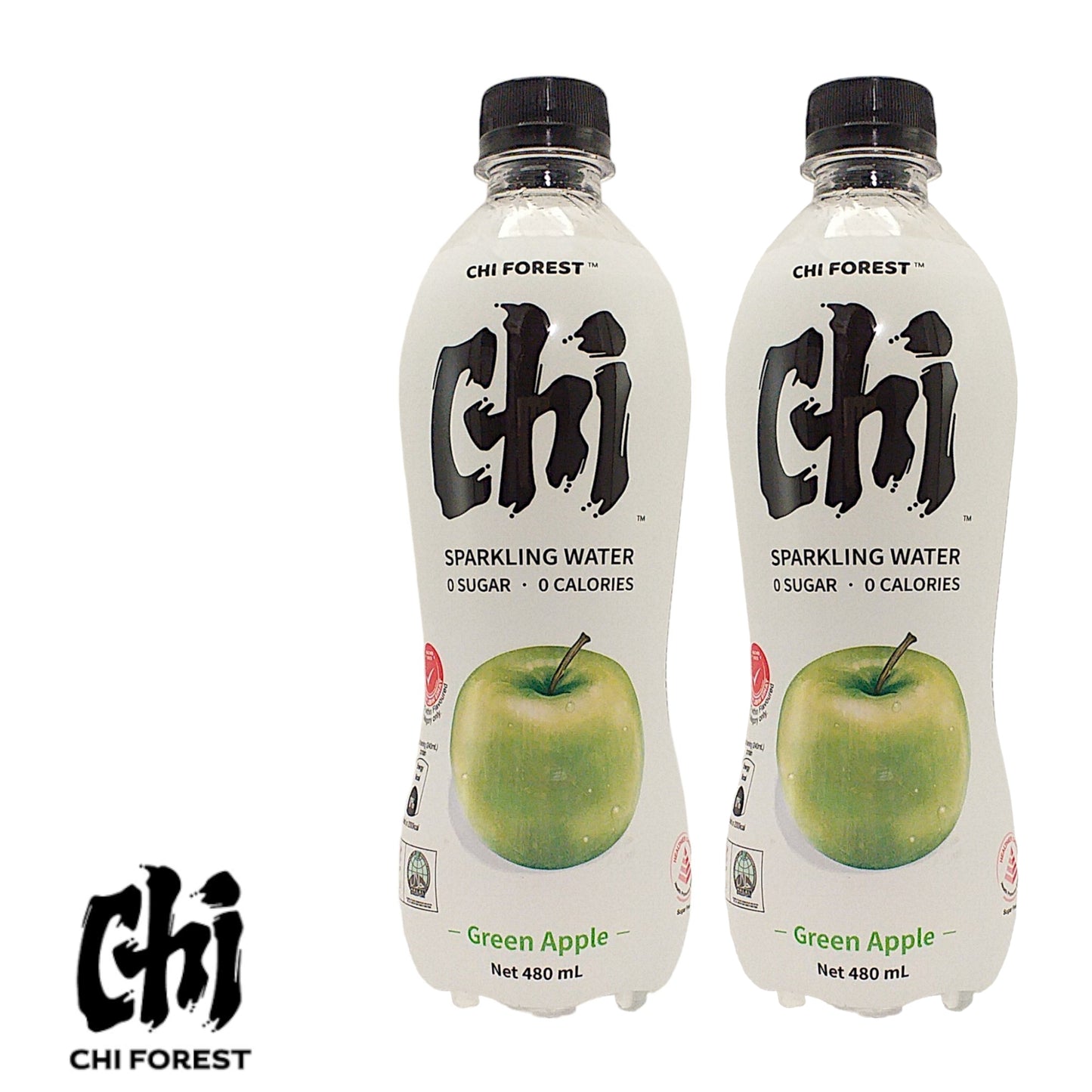 CHI FOREST Sparkling Water Apple / Lychee / Peach - 2 x 480 ml. bottle