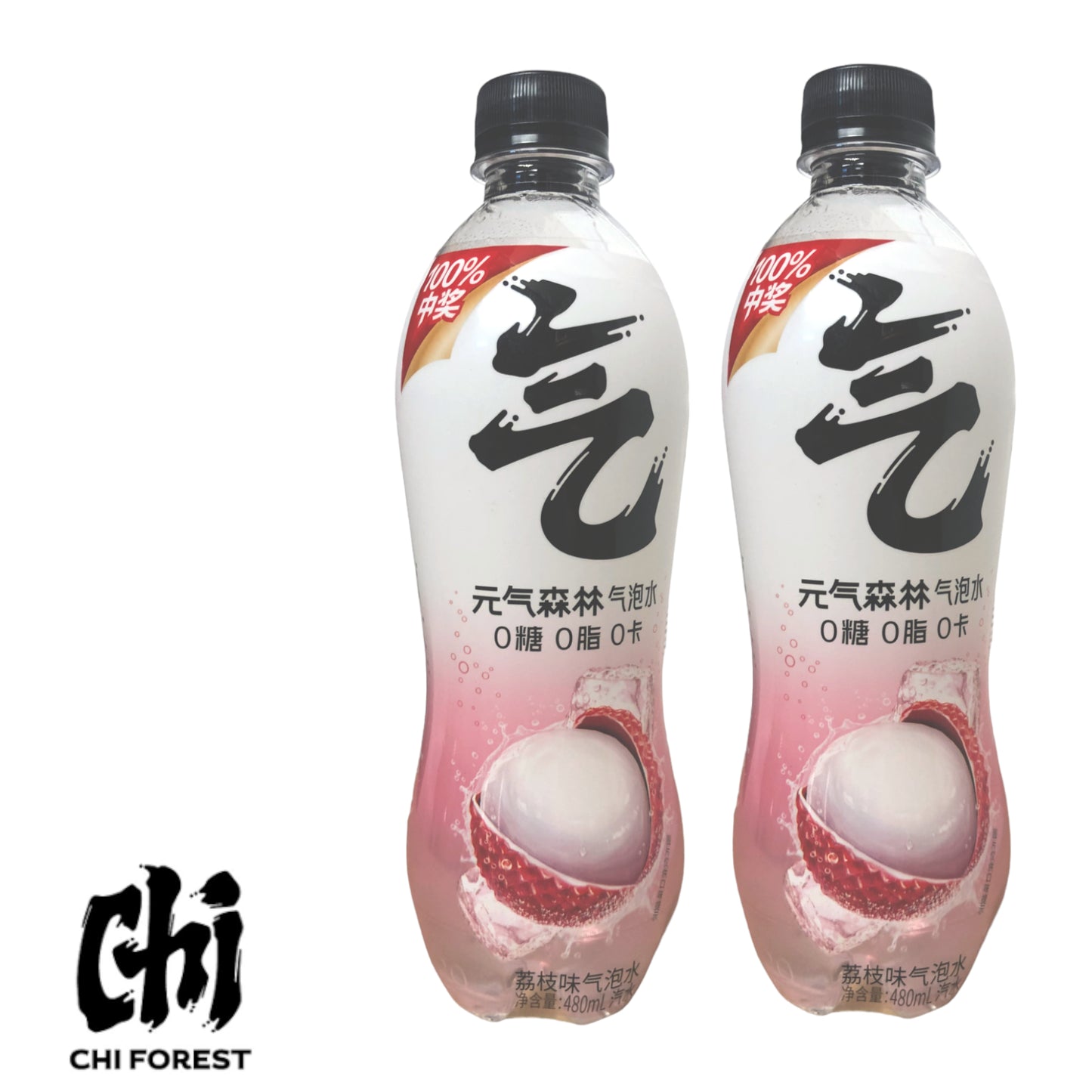 CHI FOREST Sparkling Water Apple / Lychee / Peach - 2 x 480 ml. bottle