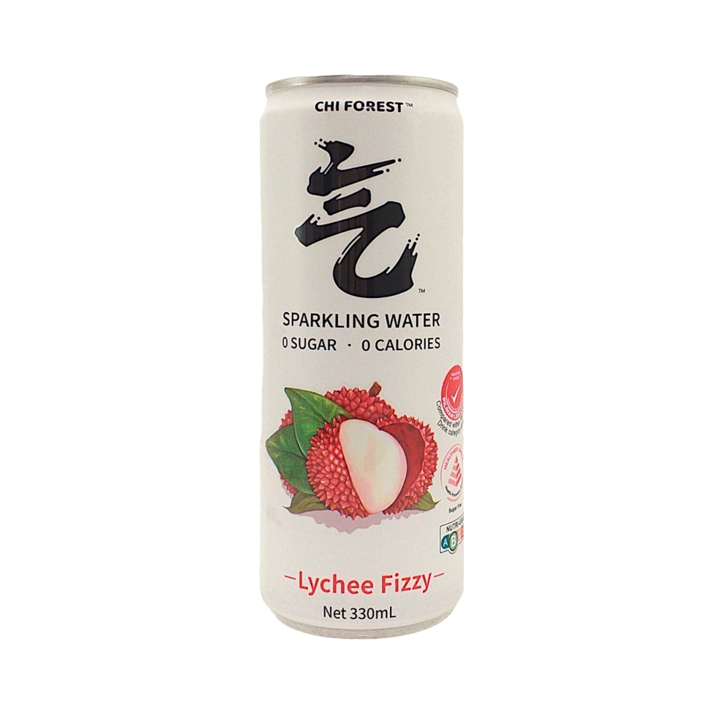 CHI Forest Sugar-Free 0 Calories Lychee / White Peach / Lime Fruit Sparkling Drink - 2 x 330 ml. can