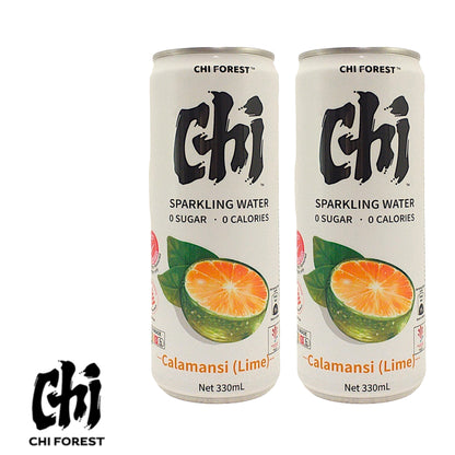 CHI Forest Sugar-Free 0 Calories Lychee / White Peach / Lime Fruit Sparkling Drink - 2 x 330 ml. can