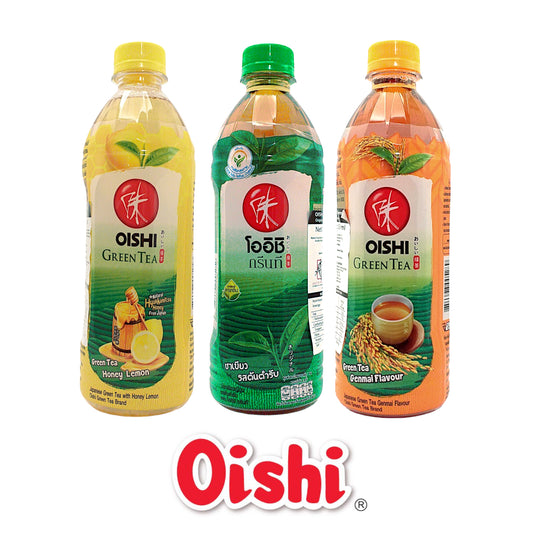 OISHI Green Tea Original / Honey Lemon / Genmai - 2 x 500 ml. bottle