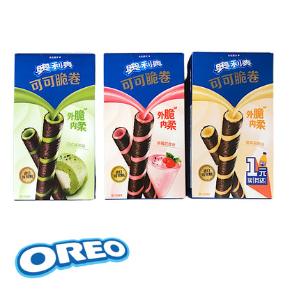 OREO Wafer Roll CHINA IMPORT Vanilla / Macha / Strawberry - 2 x 50 gr. box