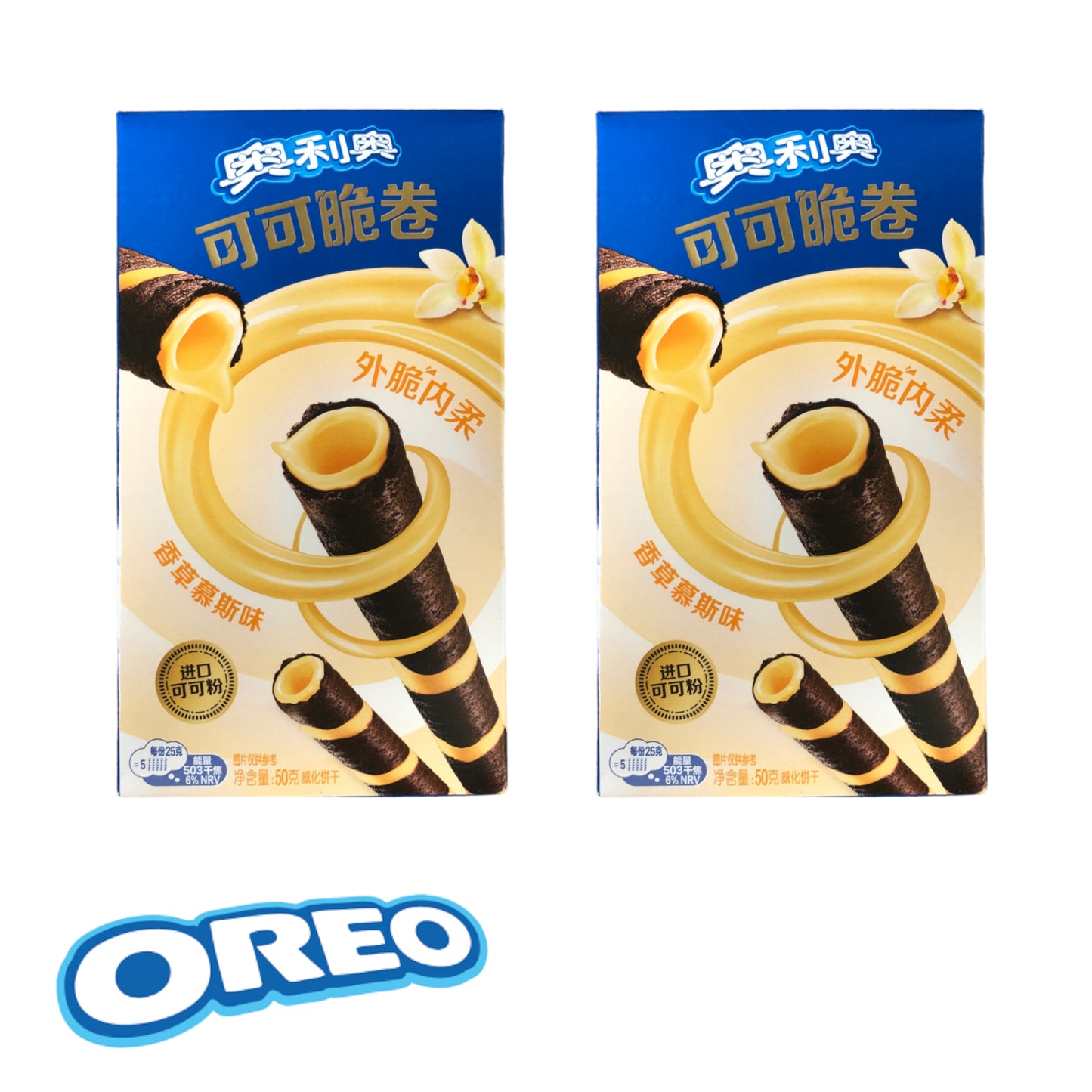 OREO Wafer Roll CHINA IMPORT Vanilla / Macha / Strawberry - 2 x 50 gr. box