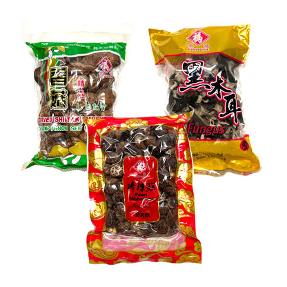 FORTUNE Black Fungus / Dried Shiitake / Pearl Mushroom - 100/227 gr. pack