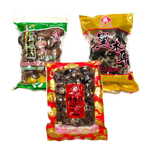 FORTUNE Black Fungus / Dried Shiitake / Pearl Mushroom - 100/227 gr. pack