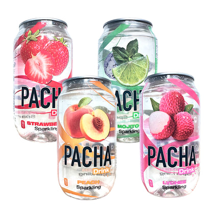 PACHA Lychee / Mojito / Peach / Strawberry Sparkling Drink - 2 x 330 ml can
