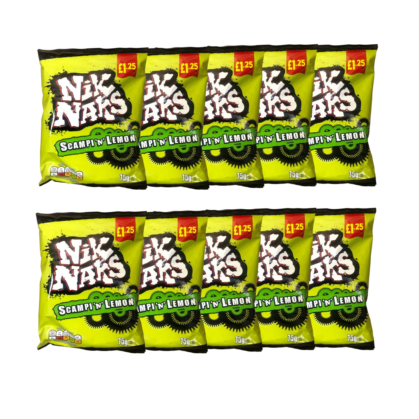 TAYTO NIKS NAKS Nice'n'Spicy / Rib'n'Saucy / Scampi - 10 x 75 gr. packs