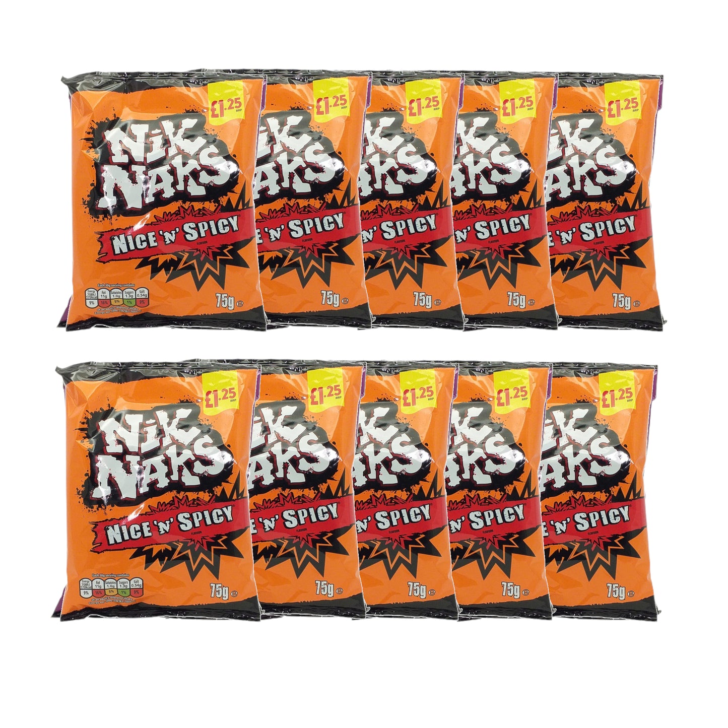 TAYTO NIKS NAKS Nice'n'Spicy / Rib'n'Saucy / Scampi - 10 x 75 gr. packs