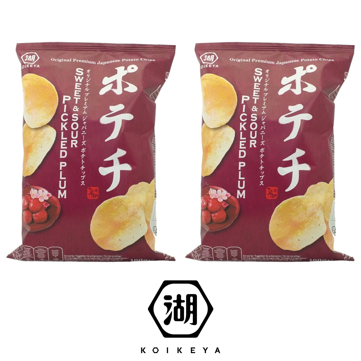 KOIKEYA Teriyaki / Wasabi / Pickled Plum crisps - 2 x 100 gr. pack