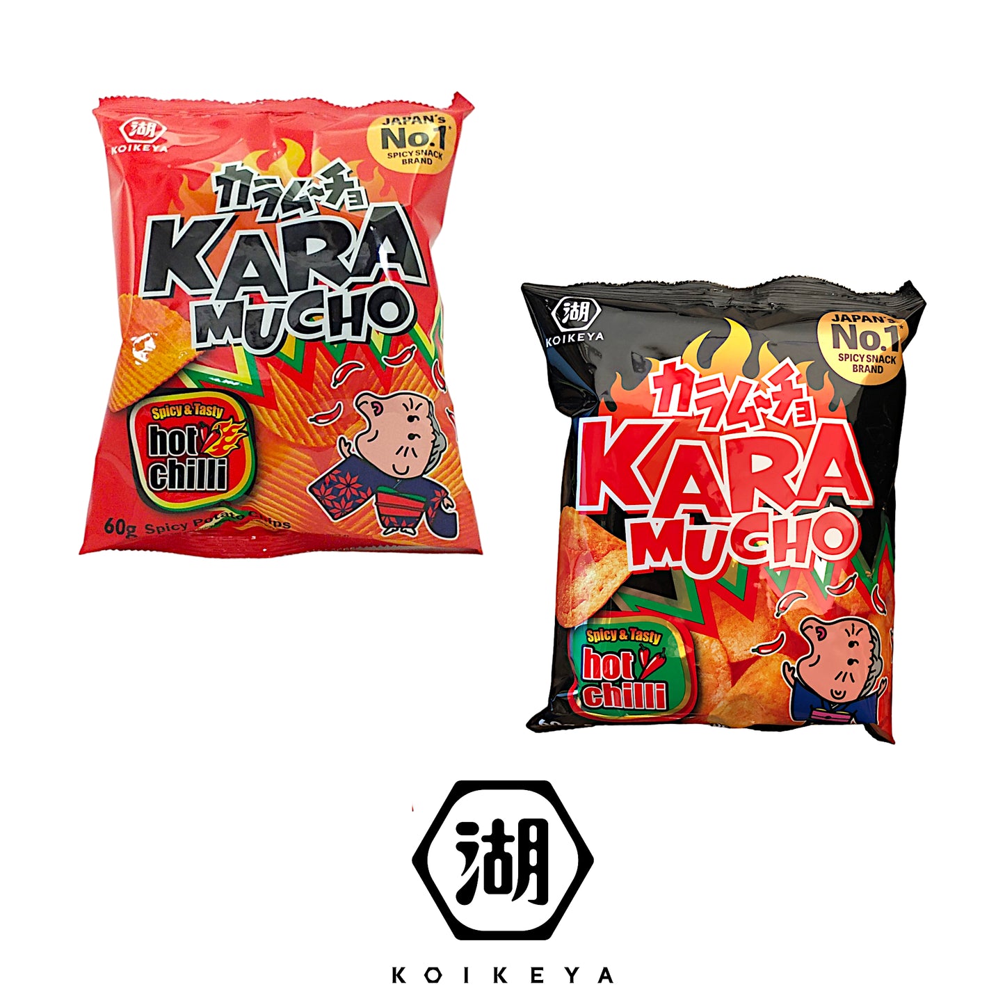 KOIKEYA KARA MUCHO Hot Chilli Ridged / Flat - 2 x 60 gr. packs