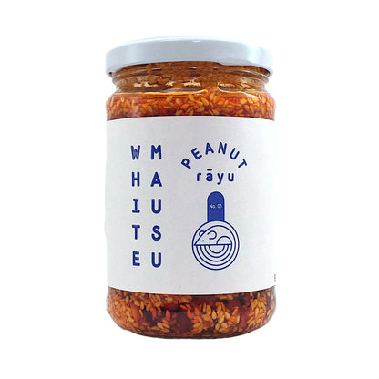 WHITE MAUSU Peanut Rayu / Black Bean Rayu / Hot Peanut Rayu / Chilli Oil - 240 gr. jar