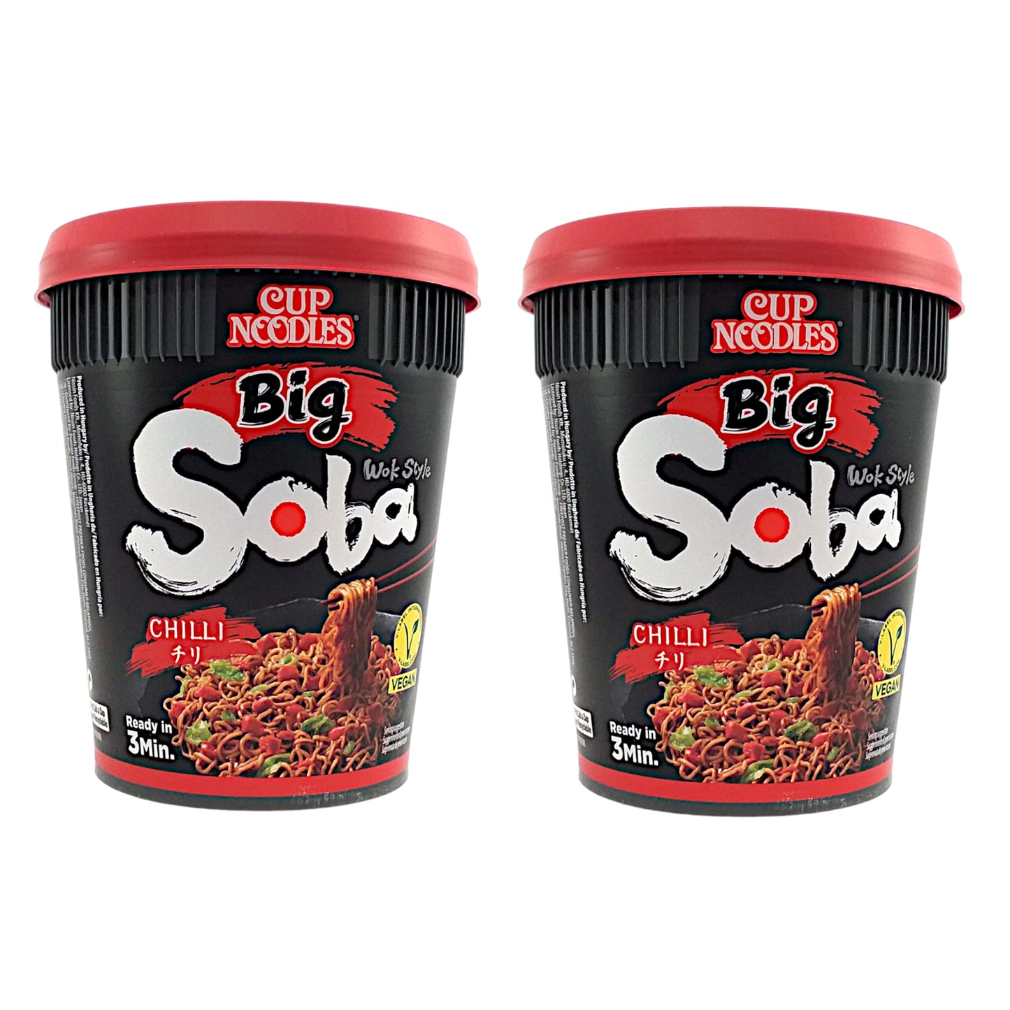 NISSIN BIG SOBA Classic / Chilli / Teriyaki Instant Noodles Cup - 2 X 113 gr. cup