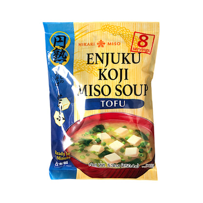 HIKARI MISO Enjuku Koji Miso Soup Tofu / Fried Tofu / Wakame Seaweed / Green Onion - 2 x 154 gr. pack