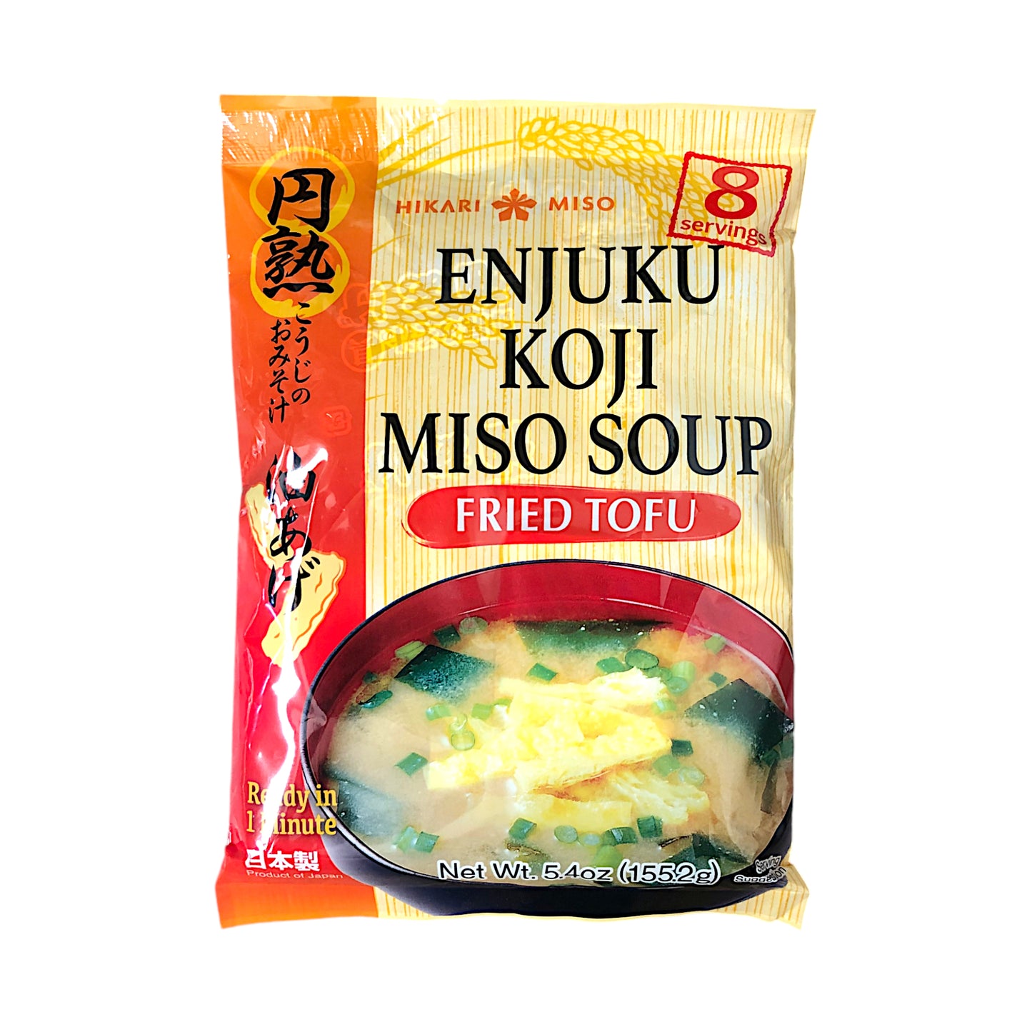 HIKARI MISO Enjuku Koji Miso Soup Tofu / Fried Tofu / Wakame Seaweed / Green Onion - 2 x 154 gr. pack