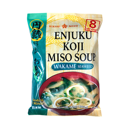 HIKARI MISO Enjuku Koji Miso Soup Tofu / Fried Tofu / Wakame Seaweed / Green Onion - 2 x 154 gr. pack