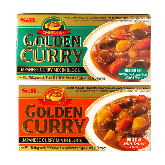 S&B Golden Curry Chukara Japanese Curry Mix Mild / Medium Hot - 220 gr. pack