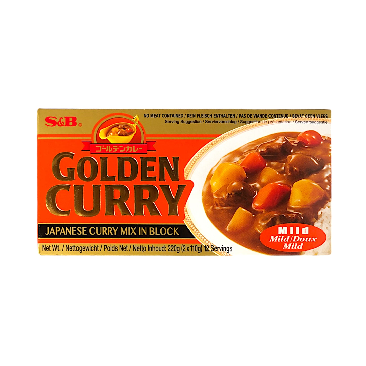 S&B Golden Curry Chukara Japanese Curry Mix Mild / Medium Hot - 220 gr. pack