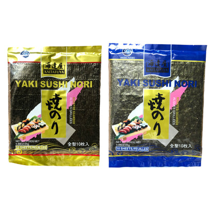 KAITATUYA Gold / Blue Yaki Sushi Nori Seaweed 10 sheets - 25 gr. pack