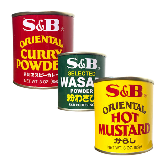 S&B Wasabi / Oriental Hot Mustard / Oriental Curry Powder - 30/85 gr per jar