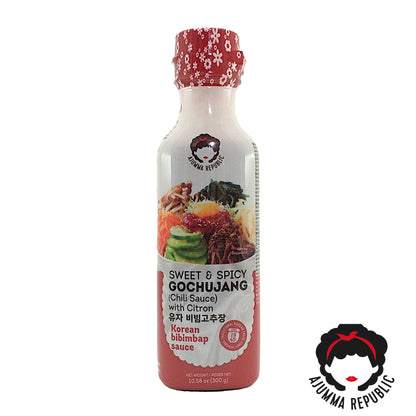 AJUMMA REPUBLIC BBQ / Gochujang / Kimchi / Fire / Japchae Sauce -  300 gr. bottle