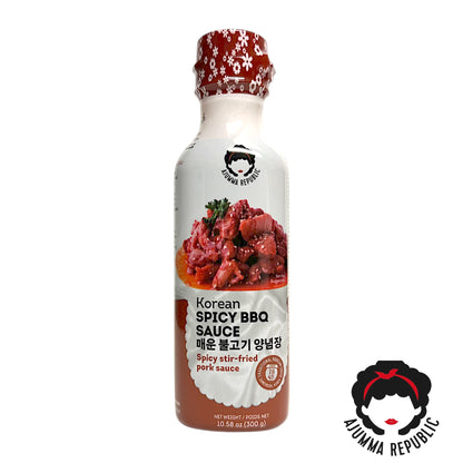 AJUMMA REPUBLIC BBQ / Gochujang / Kimchi / Fire / Japchae Sauce / Spicy BBQ -  300 gr. bottle