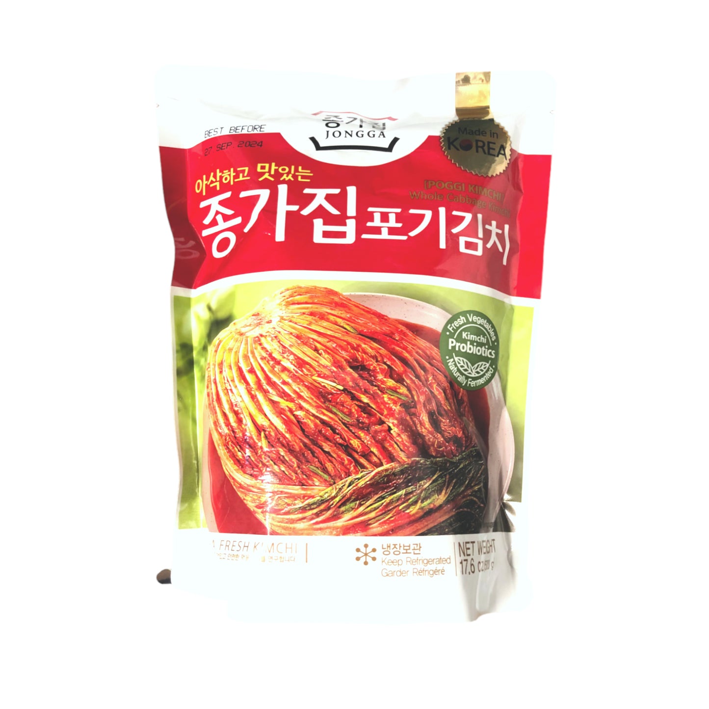 JONGGA Chonggak / Premium / Whole Cabbage Kimchi -  500 gr. bag