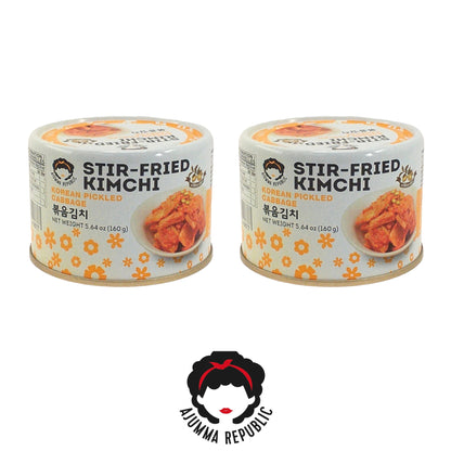 AJUMMA REPUBLIC Kimchi Hot / Stir-Fried (mild) - 2 x 160 gr. tins