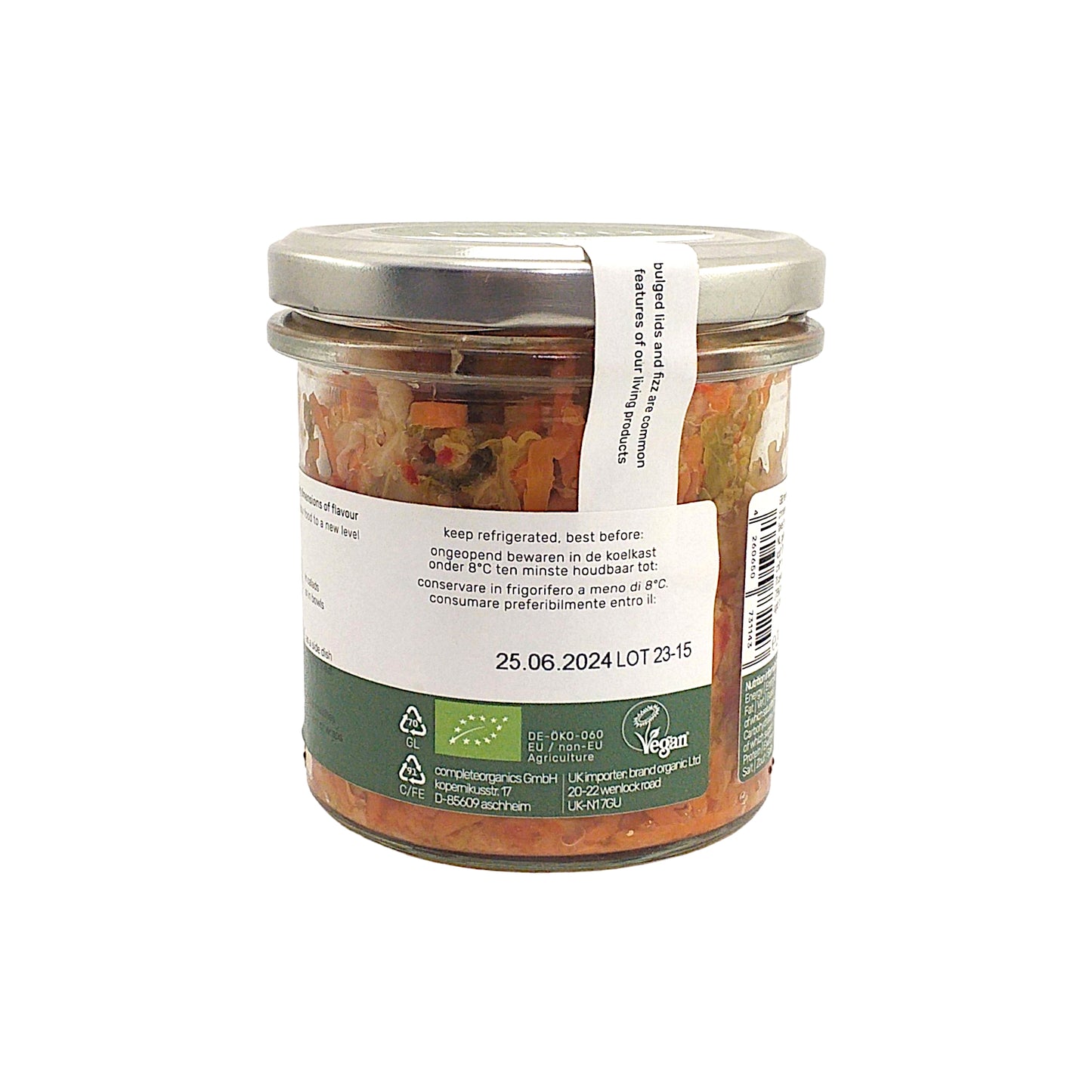 COMPLETELY ORGANICS Kimchi Mild / Original / Spicy - 220 gr. pot