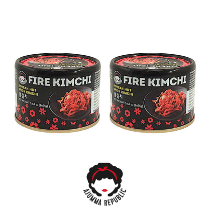 AJUMMA REPUBLIC Kimchi Hot / Stir-Fried (mild) - 2 x 160 gr. tins