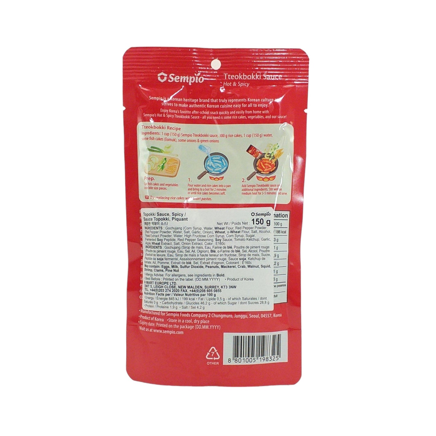 SEMPIO Tteokbokki Sauce Original / Hot & Spicy - 2 x 150 gr. packs