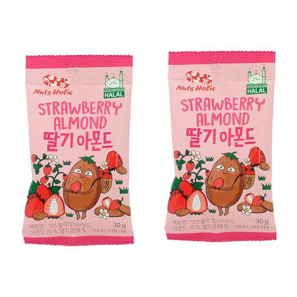 NUTS HOLIC Hot Spicy / Strawberry Almonds - 2 x 30 gr. pack