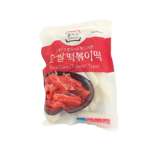 JONGGA Tteokbokki Rice Cake Tubular - 500 gr. bag