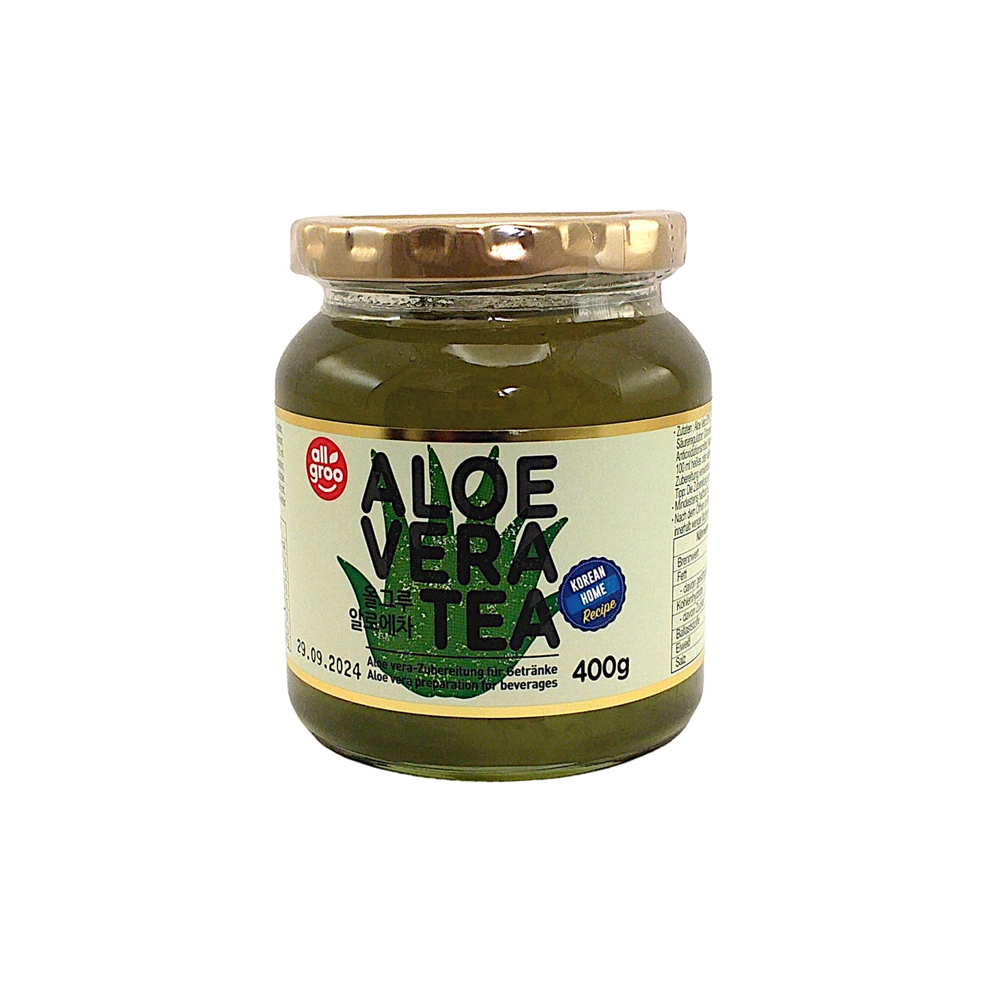 ALL GROO Ginger / Aloe Vera Korean Marmalade Tea in Jar  - 400 gr. jar