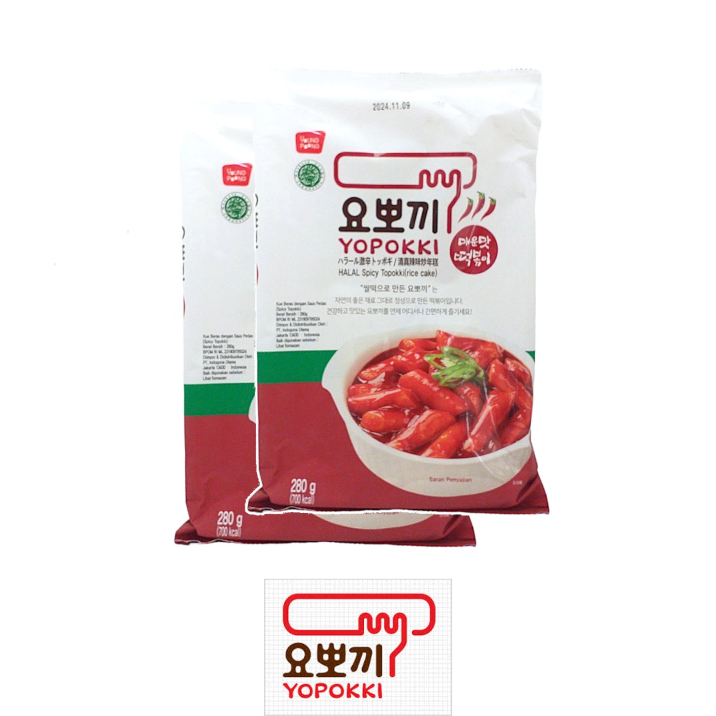 YOUNG POONG Spicy Toppoki / Spicy Rapokki / Yopokki / Jjajang - 2 x 280 gr. packs