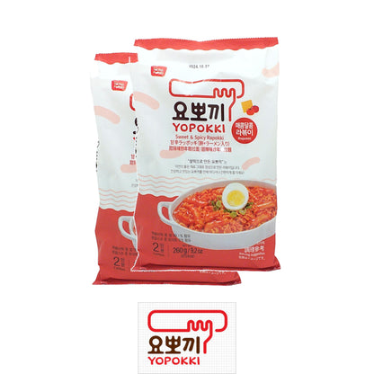 YOUNG POONG Spicy Toppoki / Spicy Rapokki / Yopokki / Jjajang - 2 x 280 gr. packs