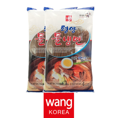 WANG KOREA Naengmyeon Buckwheat Noodles Pyeongyang / Hamheung / Hamheung Bibim / Chik  - 2 x 624 gr. pack